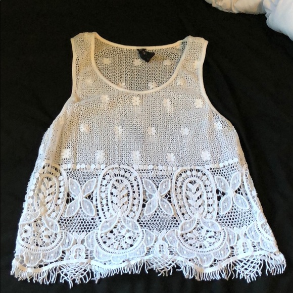 Lace crochet white top - Picture 1 of 4